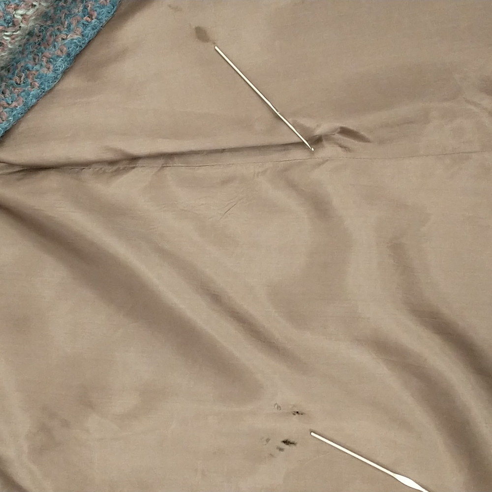 Vintage 80s Coat Woven Mohair Look Mauve & Blue Belted  by Coatree - Picture 12 of 13